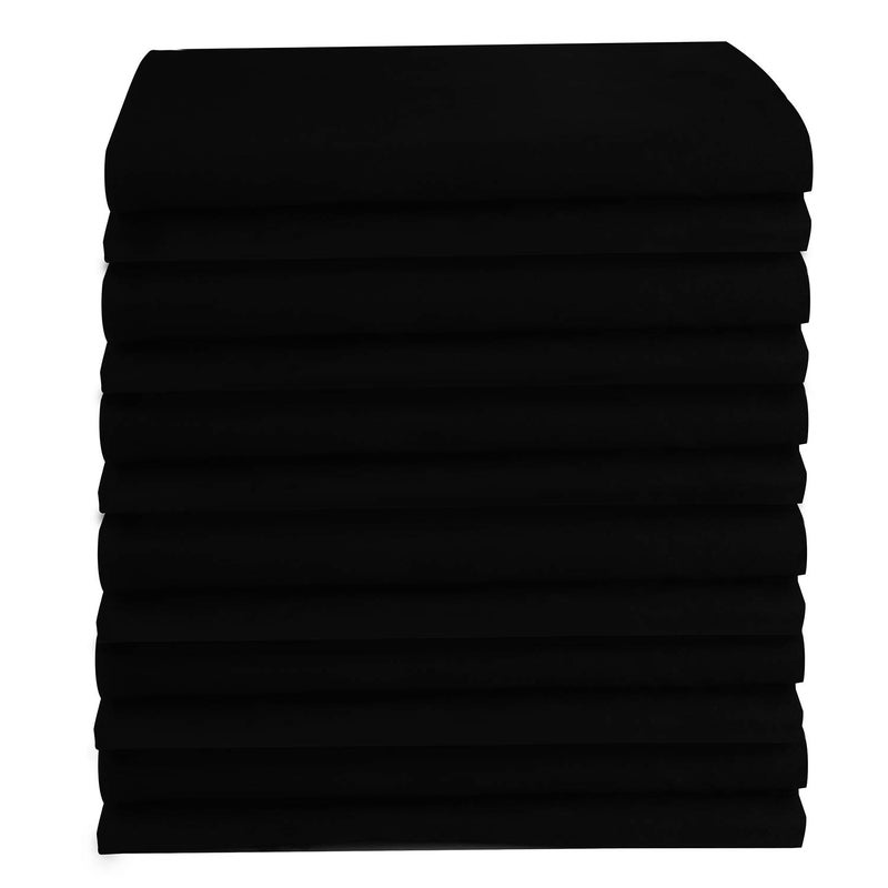 DG Collections 100% Cotton Flour Sack Towels â€“ 12 Pack, 27x27 Inches, Black, Lint-Free, Pre-Washed, Hemmed Edges â€“ Reusable Kitchen Towels for Cleaning, Embroidery, Printing & Crafts - Black - Image 2
